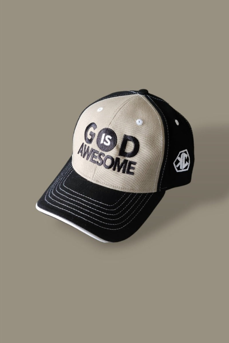 "God Is Awesome" Black & White Hat