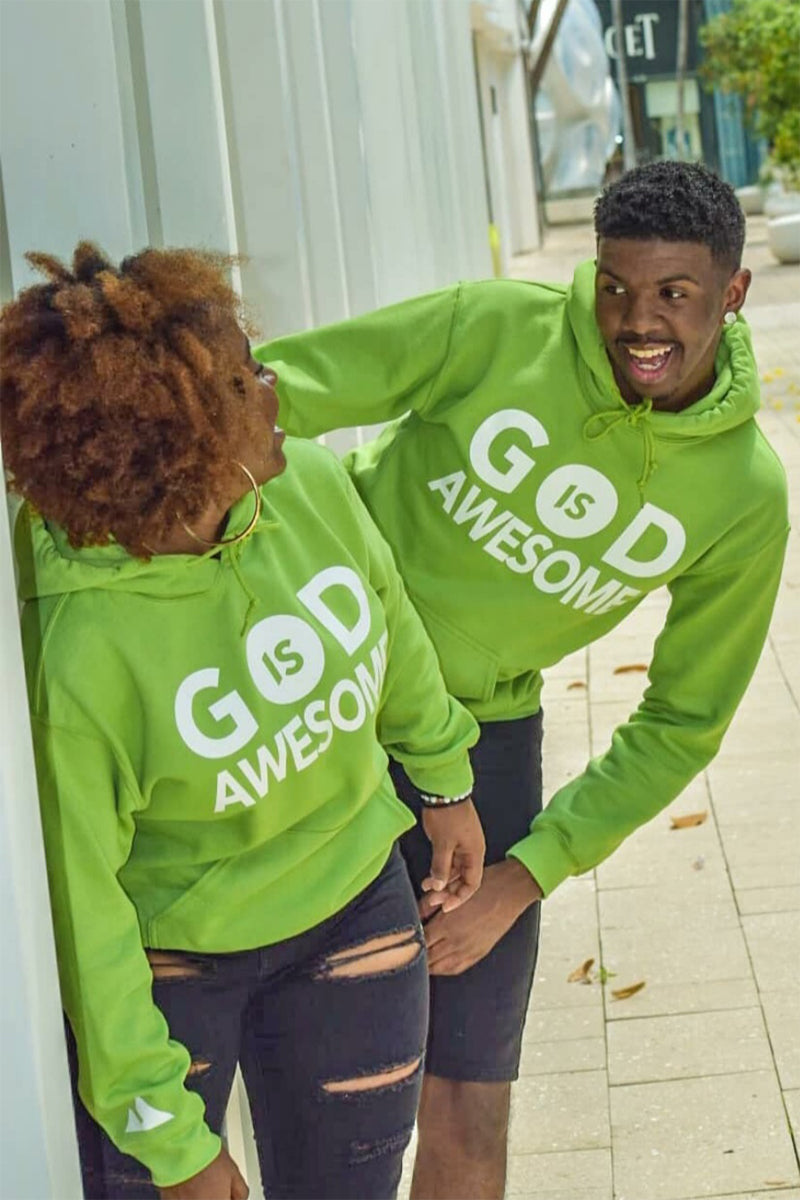 "God Is Awesome" Green Hoodie