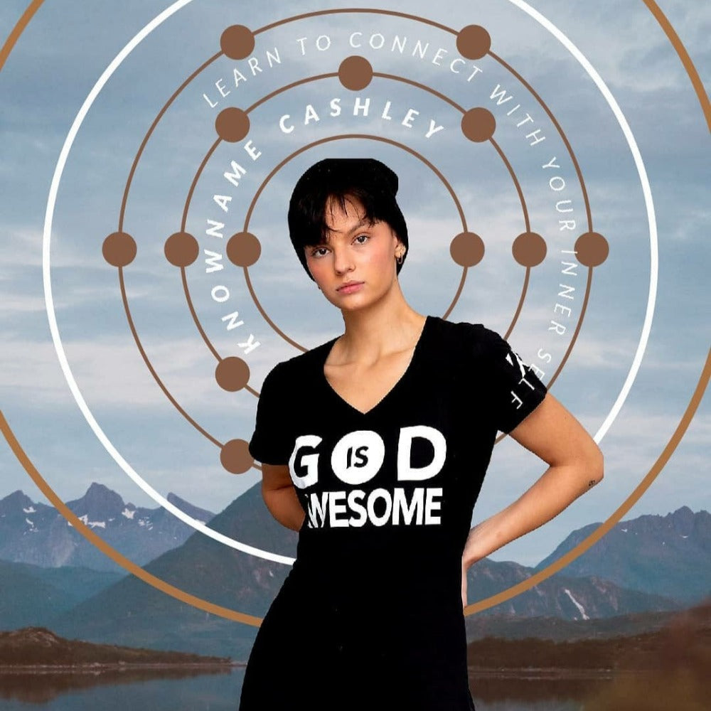 "God Is Awesome" V neck Black Tee