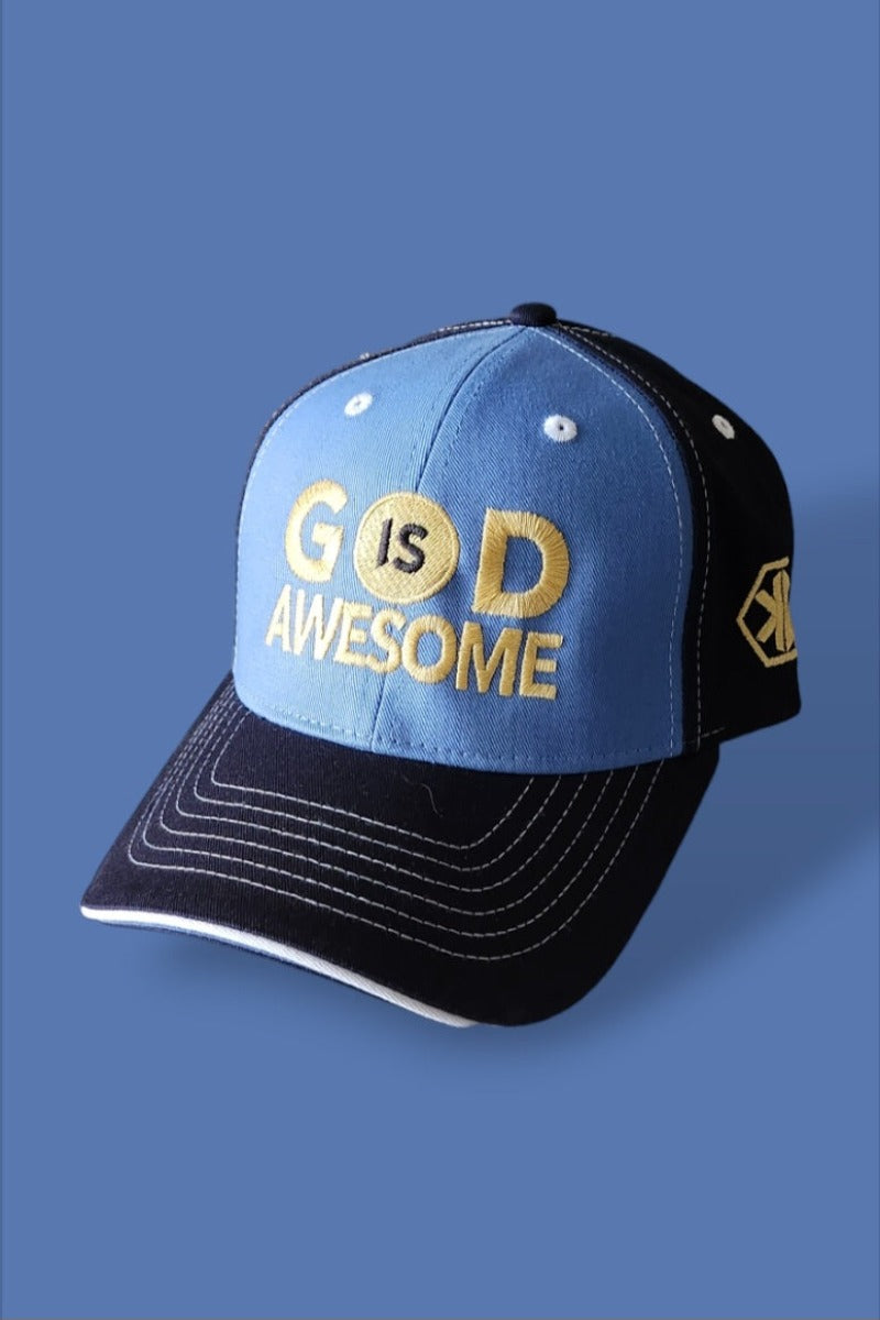 "God is Awesome" Black & Blue Hat